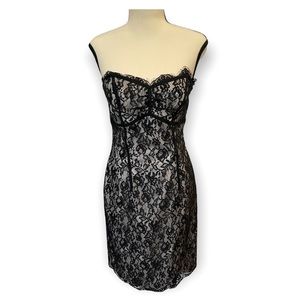 White House Black Market Women’s Lace Strapless Dress Size 4
